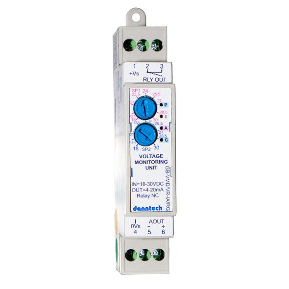 DC Voltage Monitoring Unit - Analogue & Alarm Relay Outputs